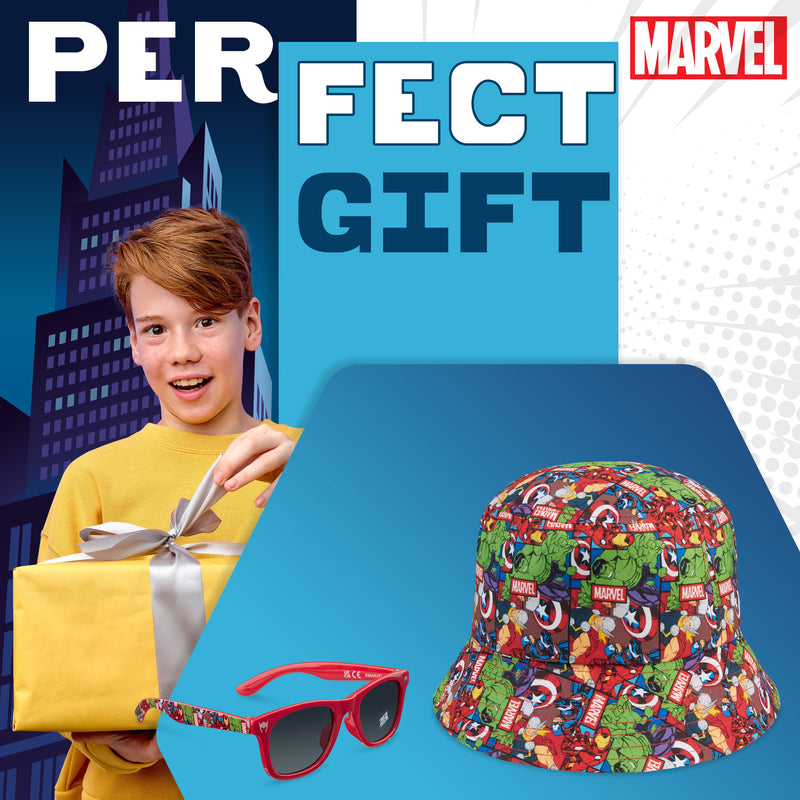 Marvel Bucket Hat and Kids Sunglasses Set for Boys