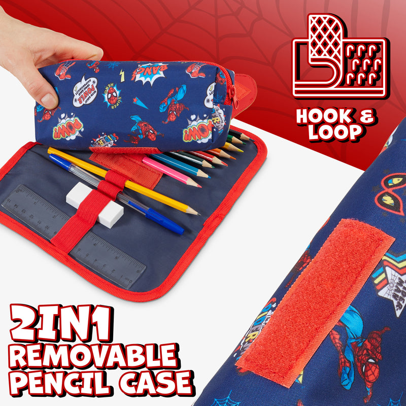 Marvel Boys Pencil Case Spiderman Pencil Cases for Kids with Stationery - Get Trend