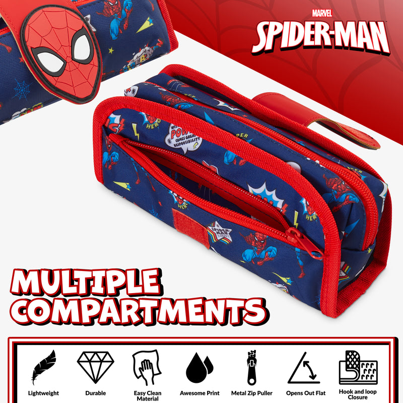 Marvel Boys Pencil Case Spiderman Pencil Cases for Kids with Stationery - Get Trend