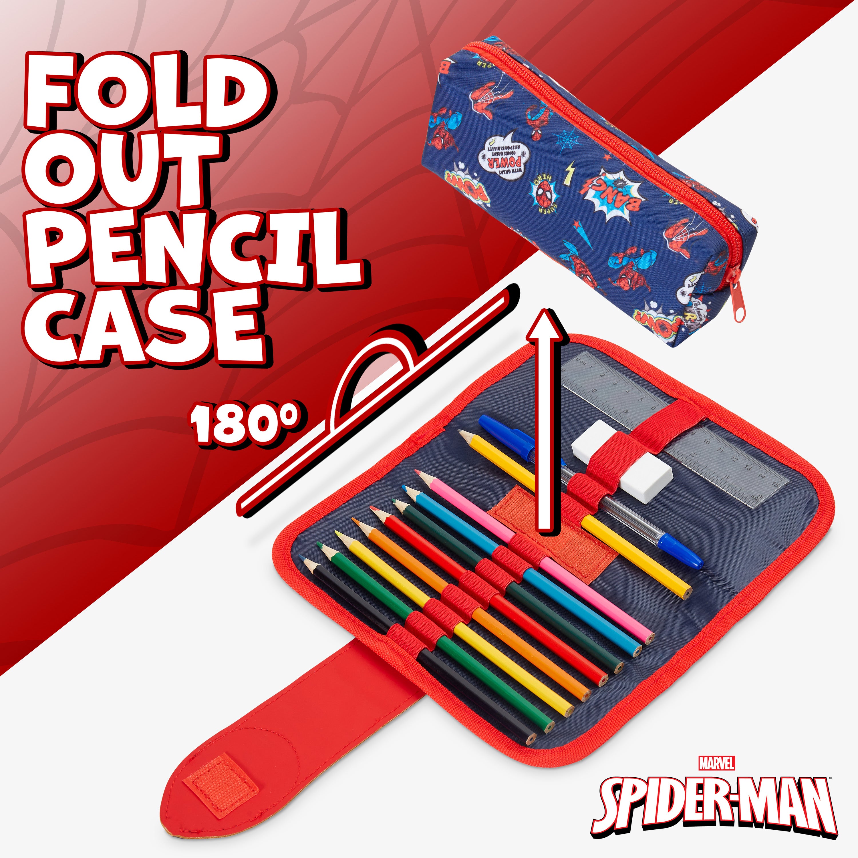Marvel Boys Pencil Case Spiderman Pencil Cases for Kids with Stationery - Get Trend