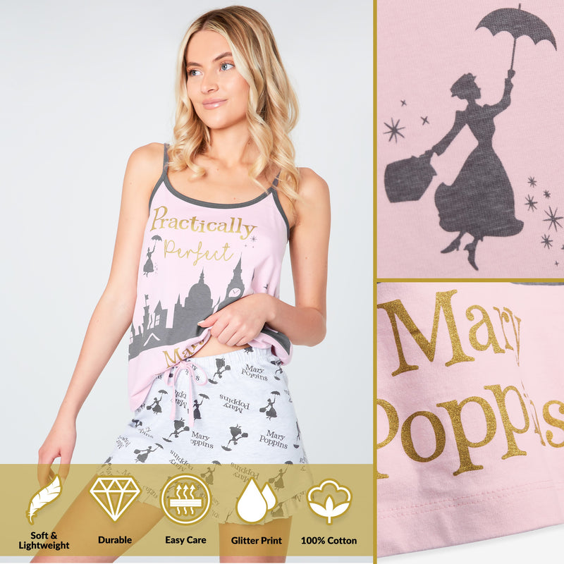 Disney Ladies Pyjamas - Shorts Pyjamas for Women - Mary Poppins