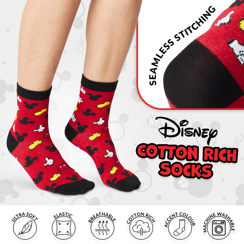 Disney Cup and Socks Gift Set Mickey Minnie Gifts for Women, Red - Mickey