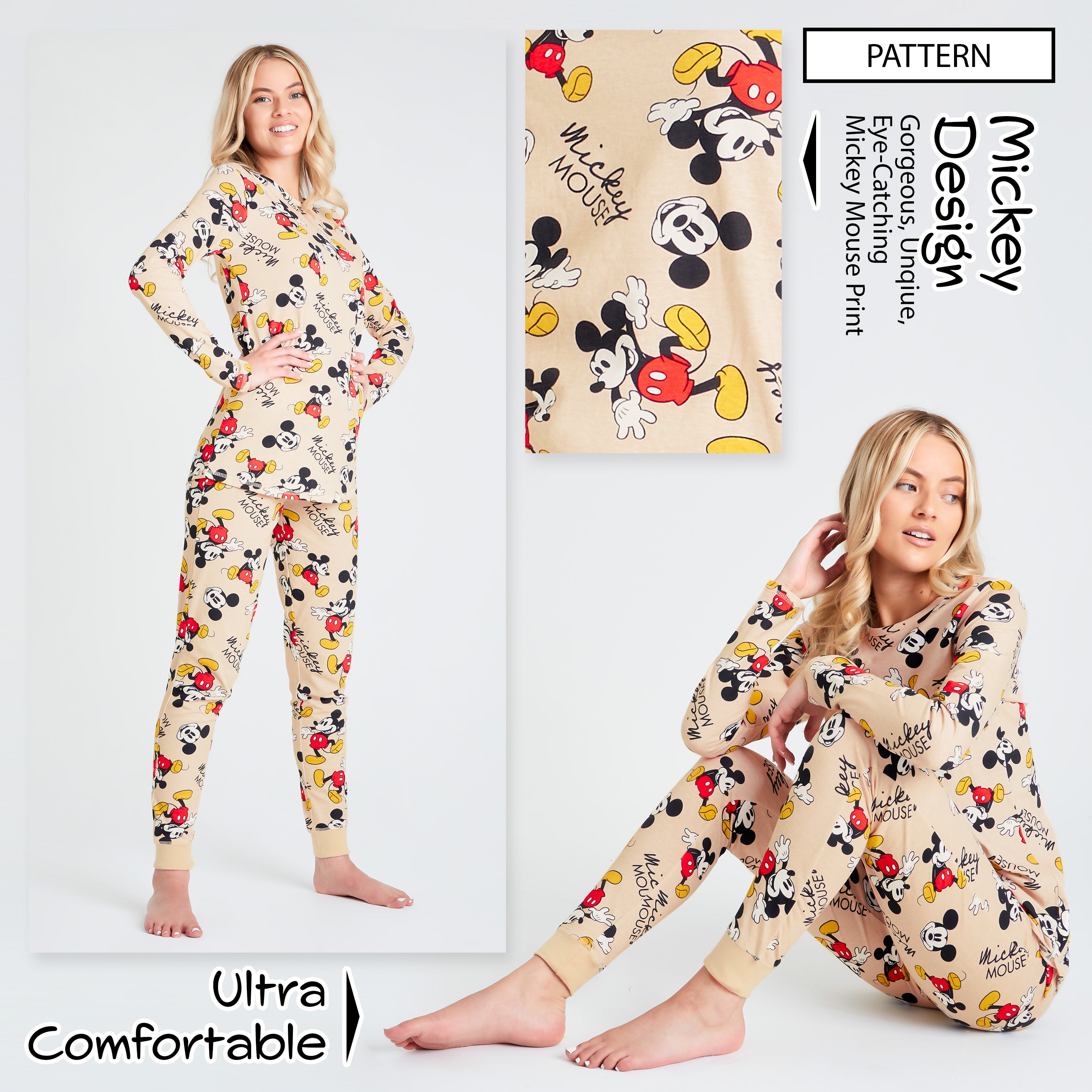 Disney Ladies Pyjamas - Mickey Mouse Pyjamas for Women - Get Trend