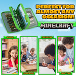 Minecraft Pencil Case -  Large Pencil Case 3 Compartments Filled with School Supplies - Get Trend
