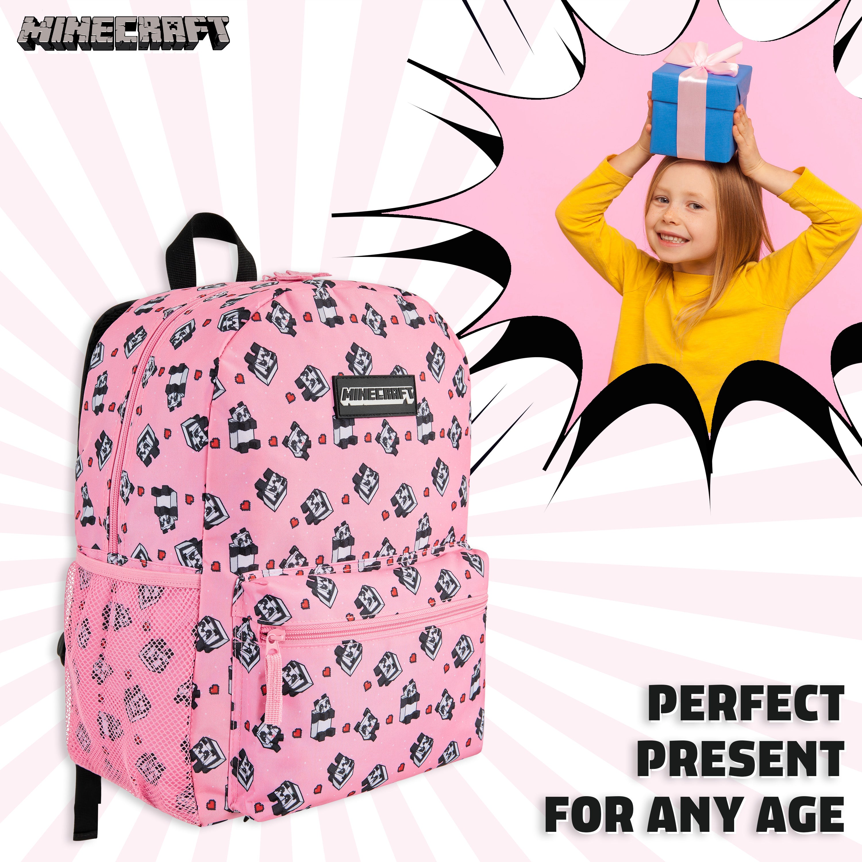 Minecraft School Bag Boys and Girls, Kids Backpack (Pink) - Get Trend