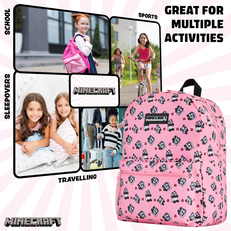Minecraft School Bag Boys and Girls, Kids Backpack (Pink) - Get Trend