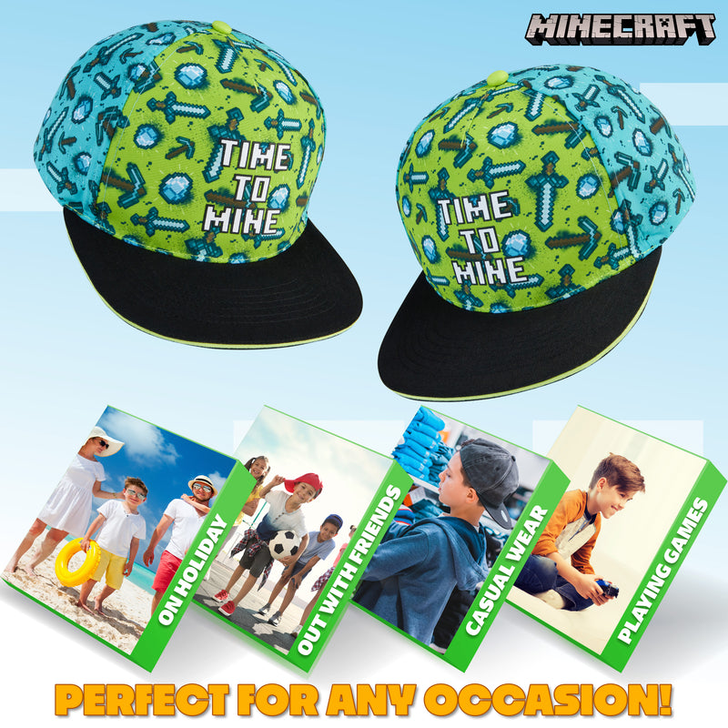 Minecraft Baseball Cap for Boy, Kids Hat Trucker Cap