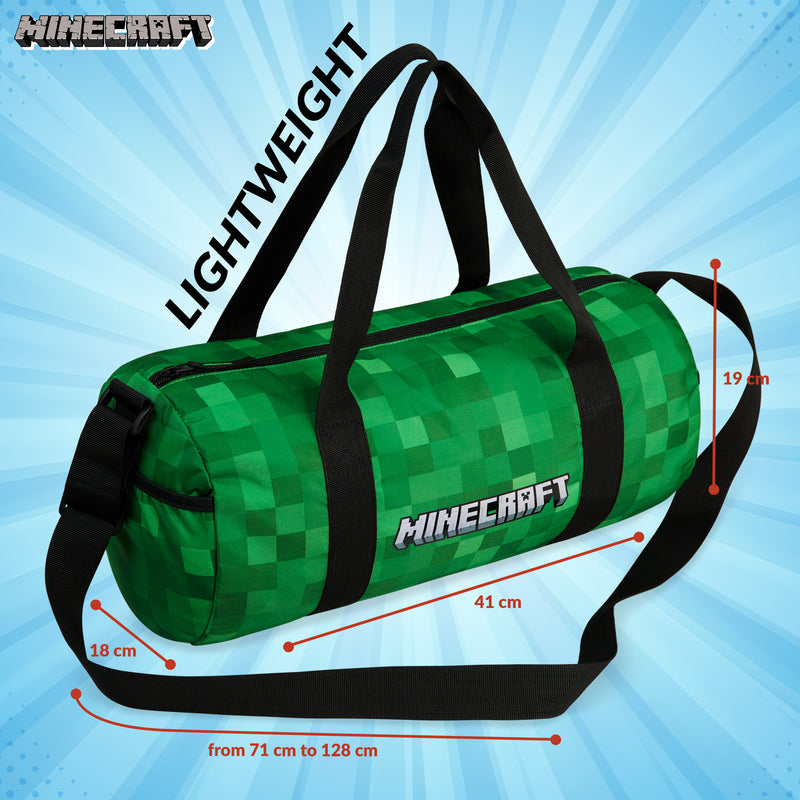 Minecraft Gym Bag for Kids, Boys Duffle Bag Large Holdall