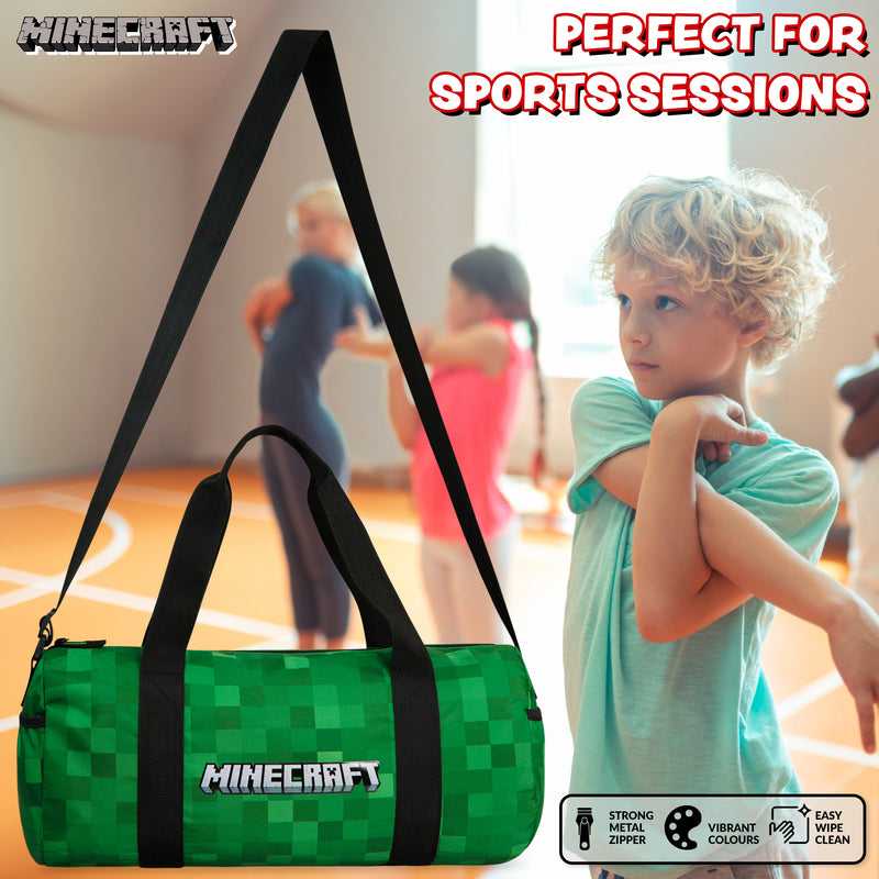 Minecraft Gym Bag for Kids, Boys Duffle Bag Large Holdall
