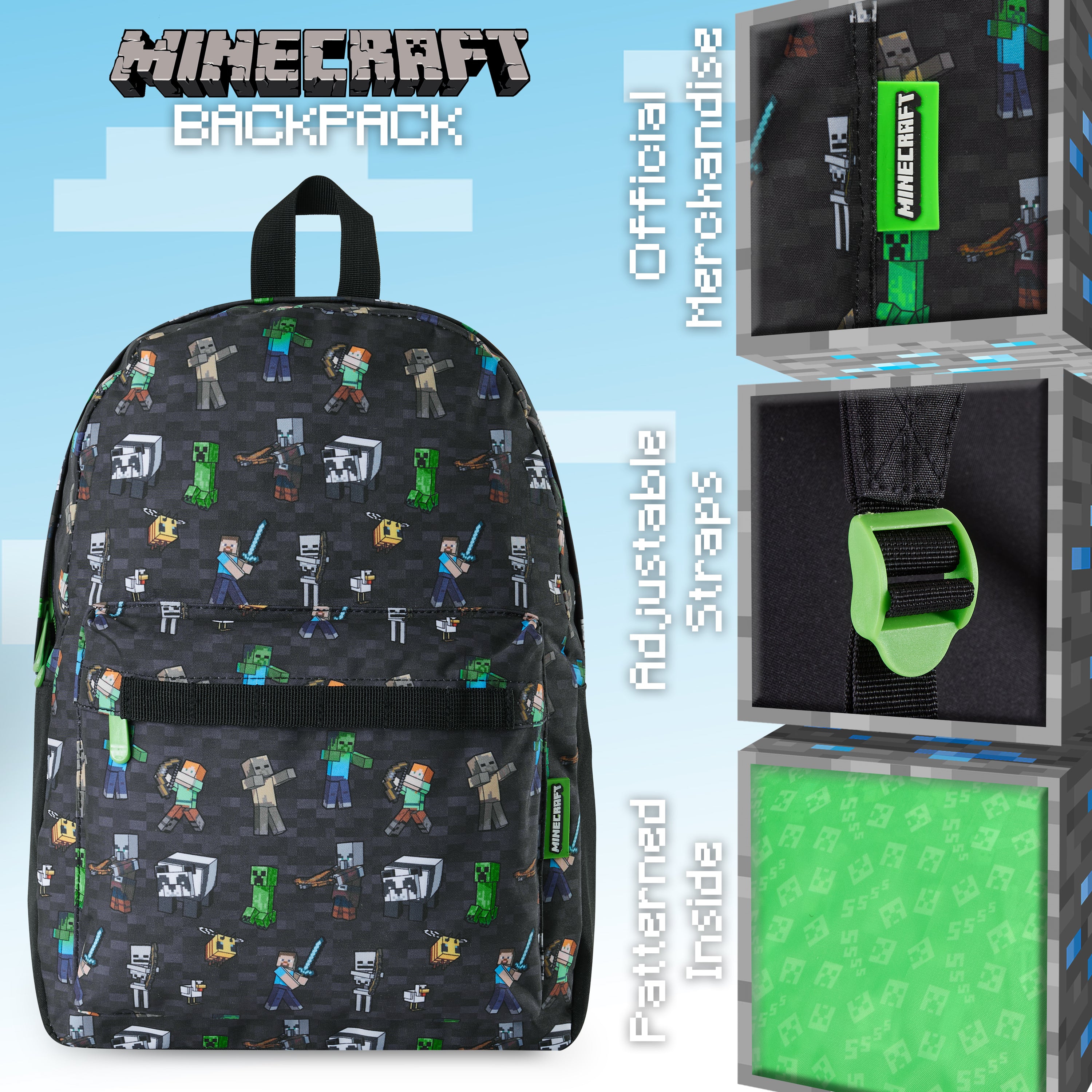 Minecraft Backpack, Kids Backpack, Boys School Bag, Minecraft Gifts ...
