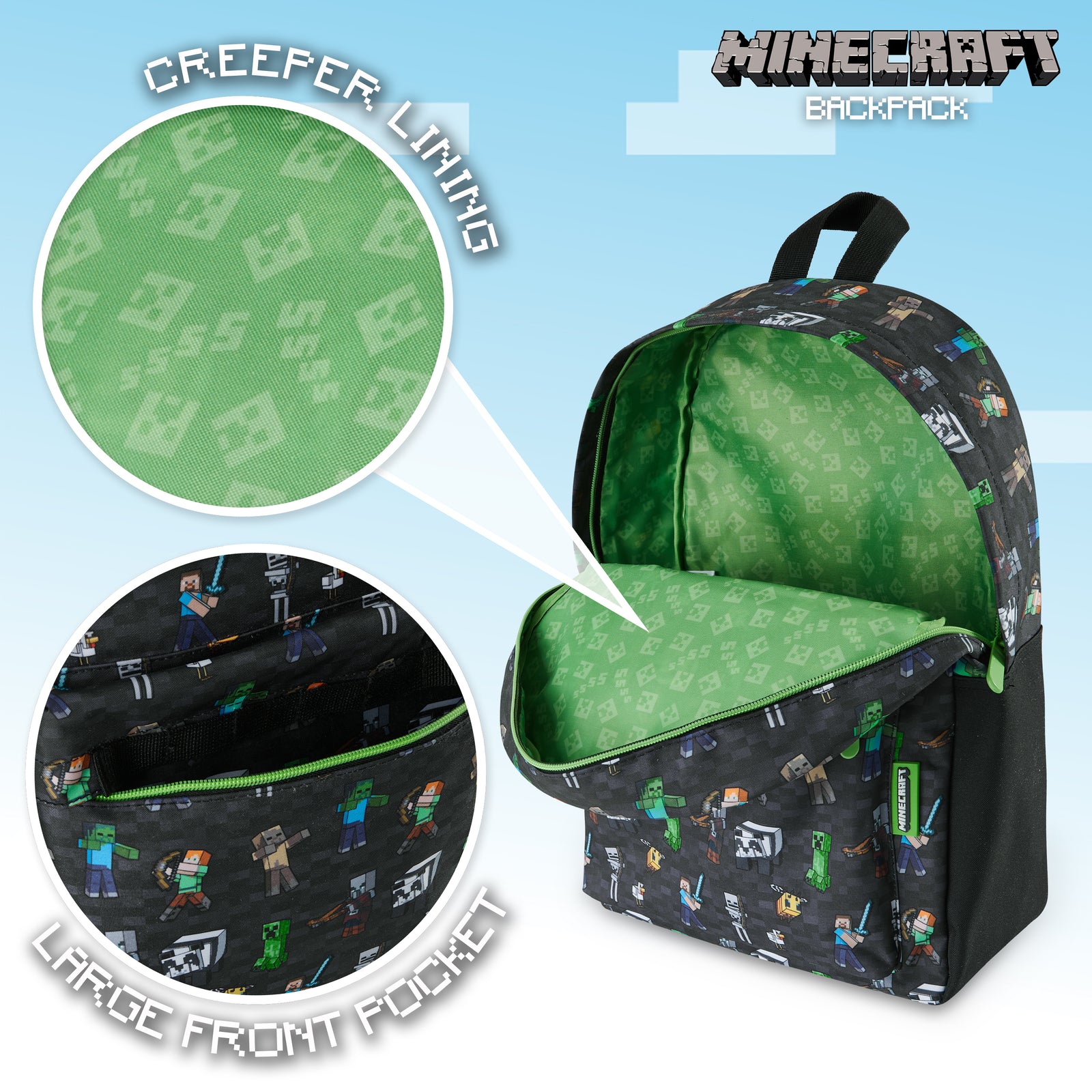 Minecraft Backpack, Kids Backpack, Boys School Bag, Minecraft Gifts for