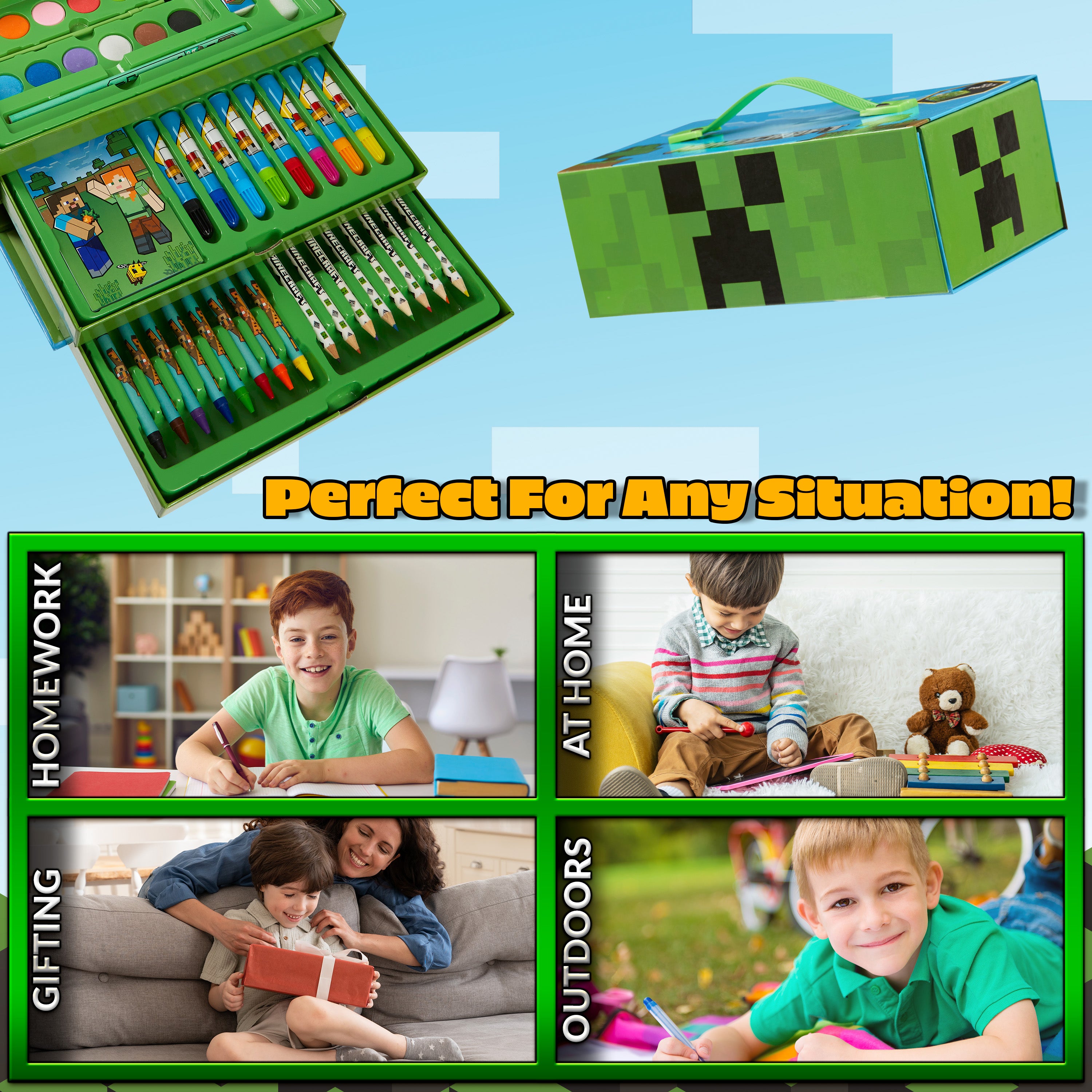 Minecraft Coloring Set Minecraft Art Set - Colouring Sets for Children, Art Supplies for Kids ...