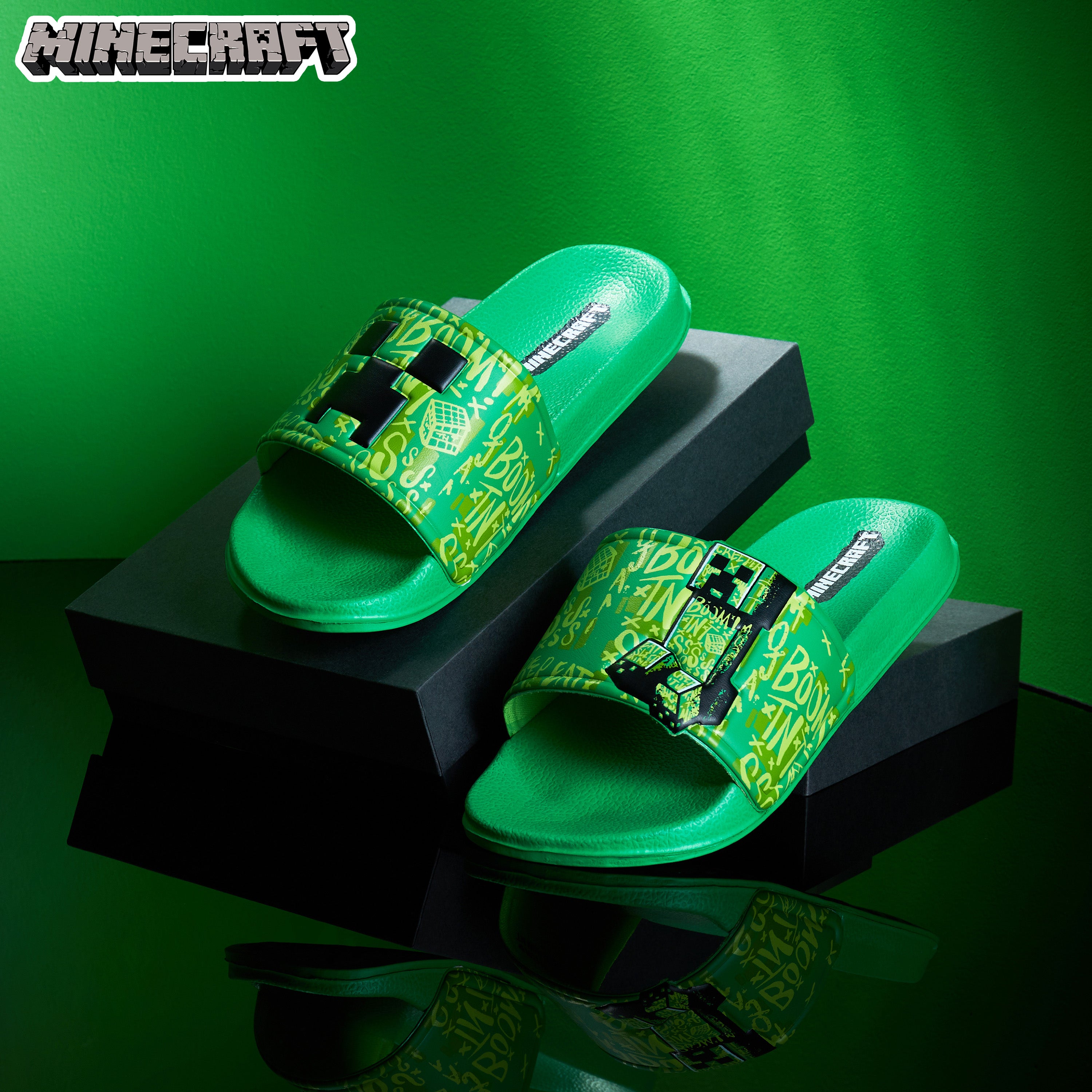 Minecraft Sliders for Boys and Teenagers, Kids Flip Flops - Get Trend