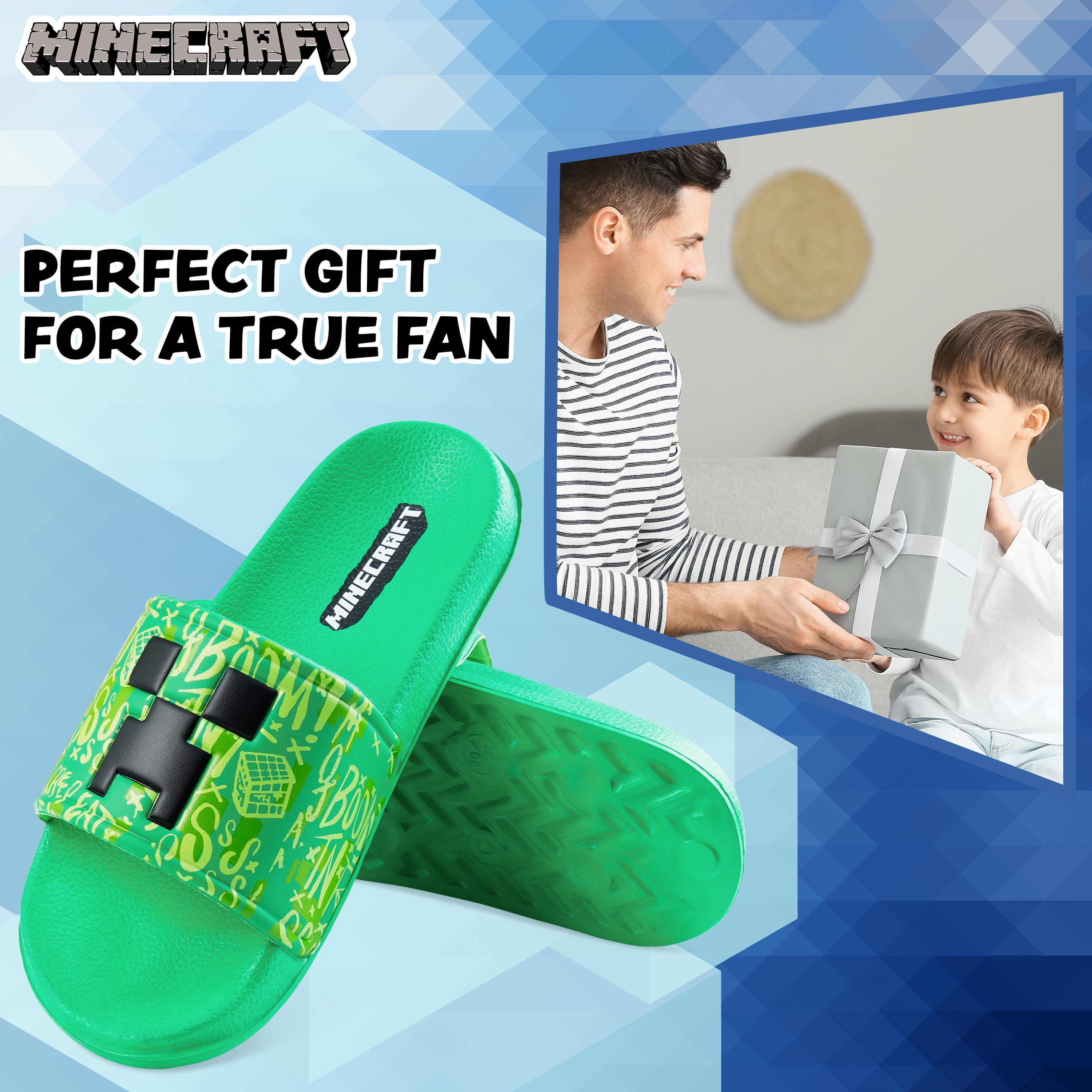 Minecraft Sliders for Boys and Teenagers, Kids Flip Flops - Get Trend