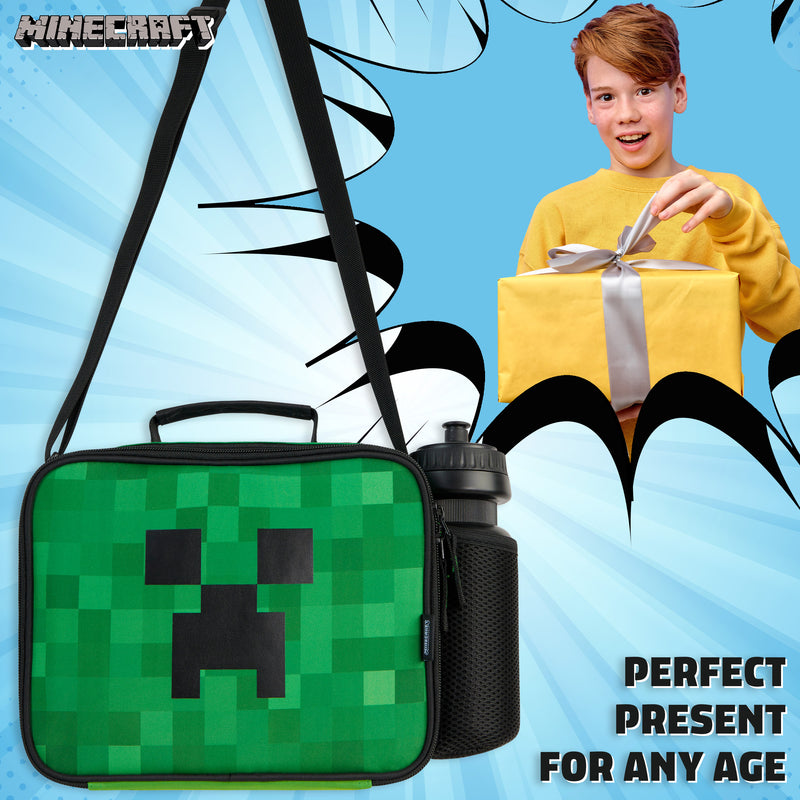 Minecraft Lunchbox for Boys, Bottle and Lunch Bag for School