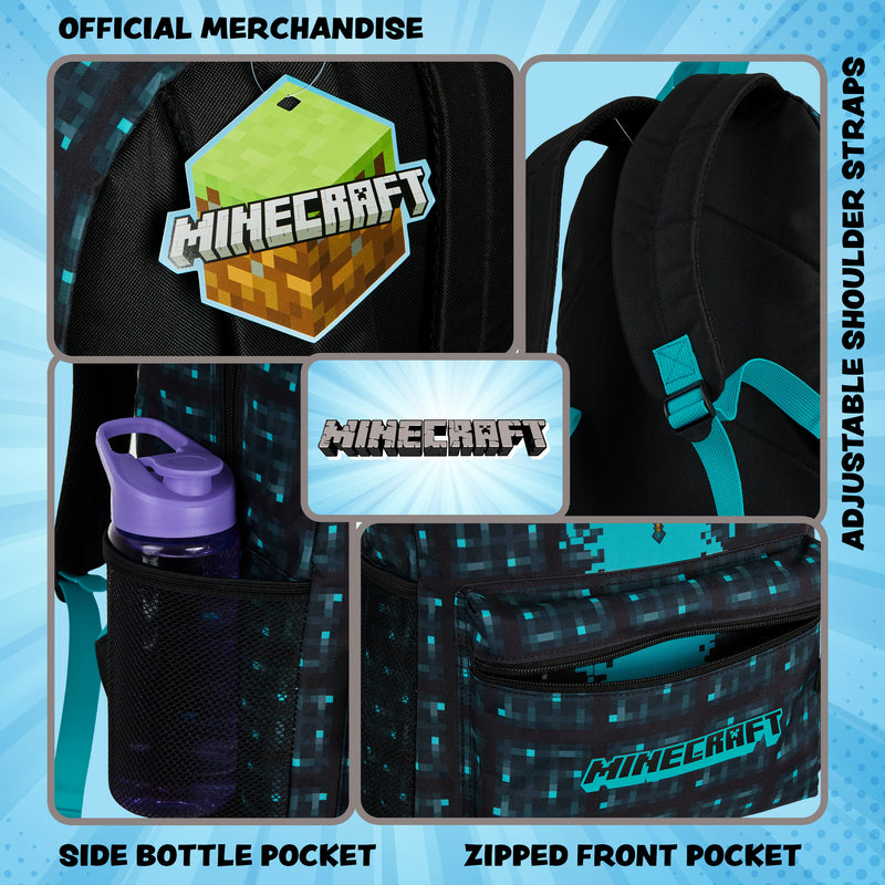 Minecraft School Bag Boys and Girls, Kids Backpack (Blue)