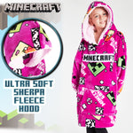Minecraft Hoodie for Girls, Fleece Oversized Hoodie Blanket, Minecraft gifts Pink - Get Trend