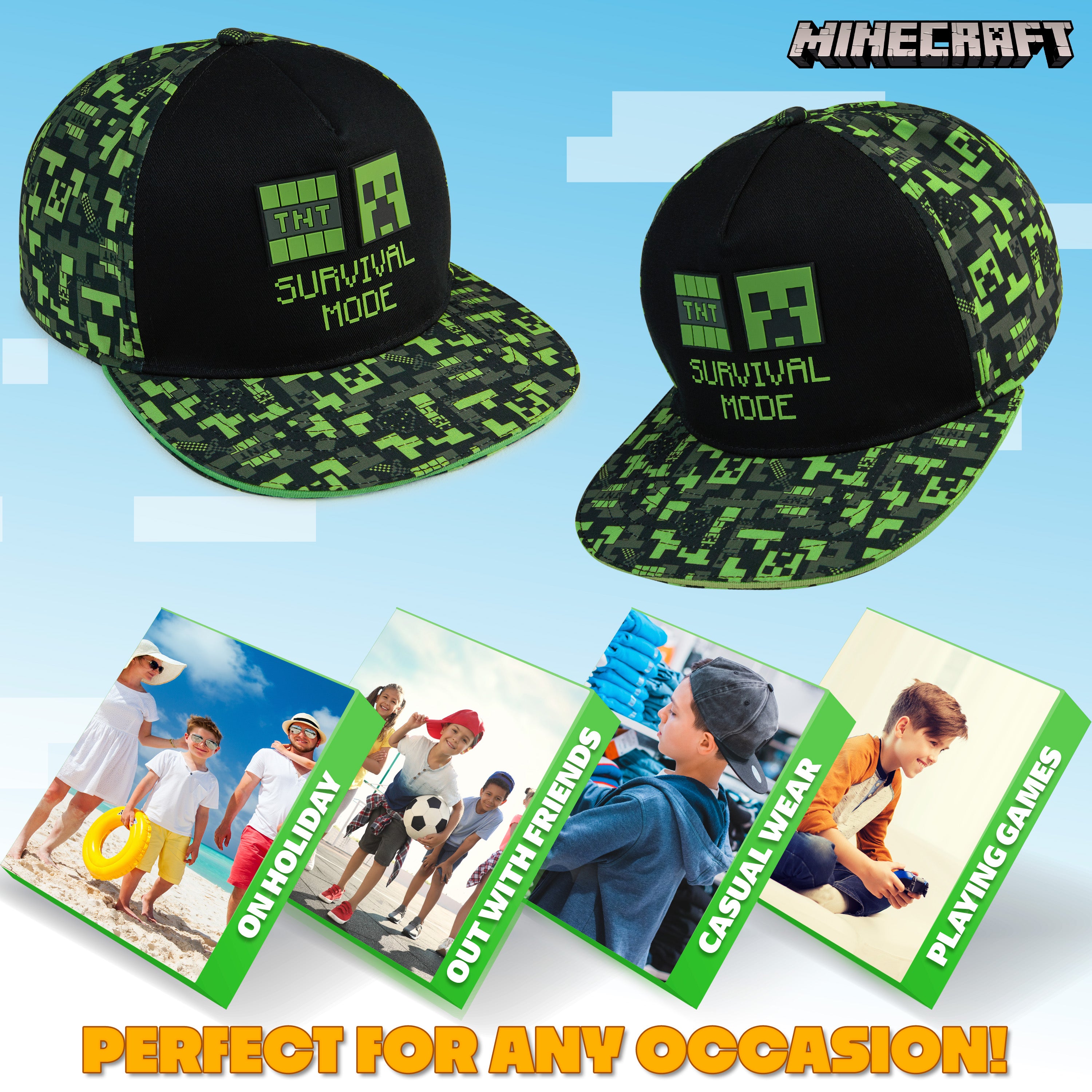 Minecraft Baseball Cap for Boy, Kids Hat Trucker Cap - Get Trend