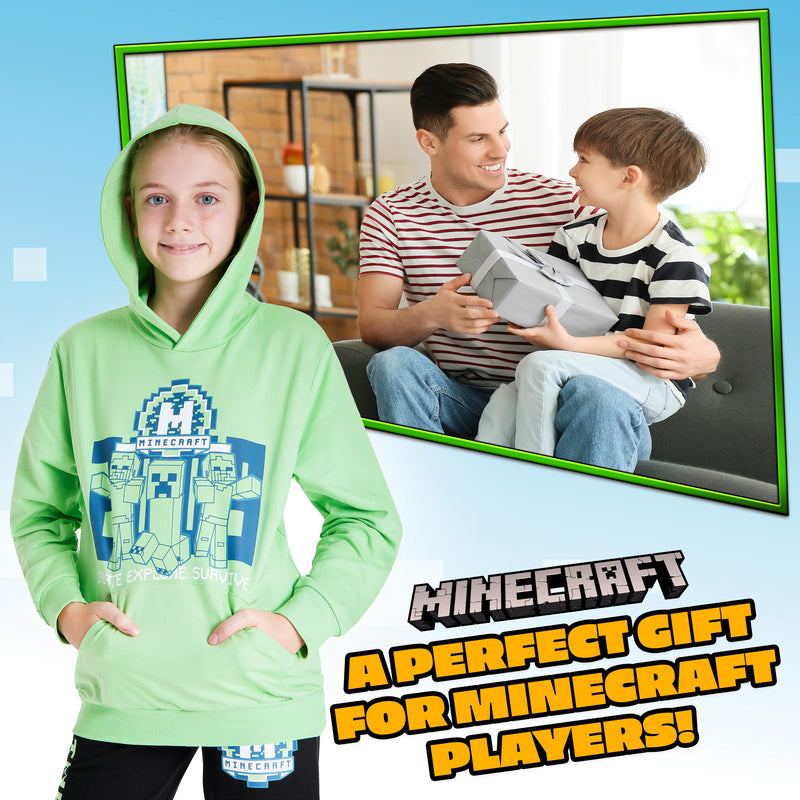 Minecraft Boys Tracksuit, Kids Hoodie and Joggers Set - Get Trend