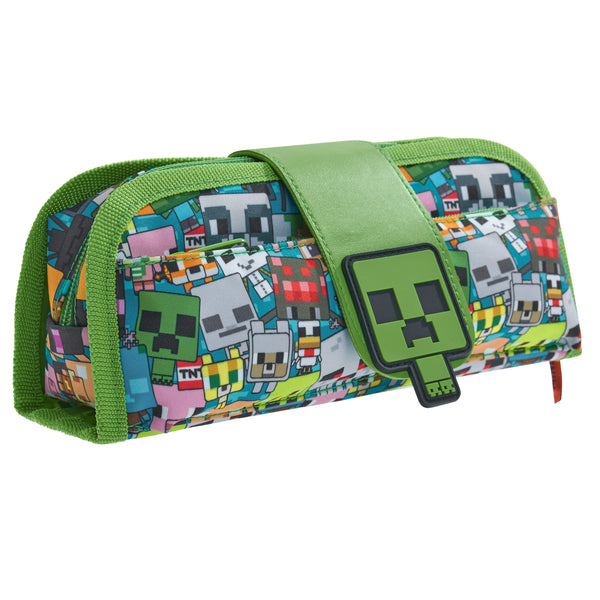 Minecraft Pencil Case for Boys and Girls, Kids Gamer School Supplies Multi Compartments with Detachable Zippered Pen Pouch - Get Trend