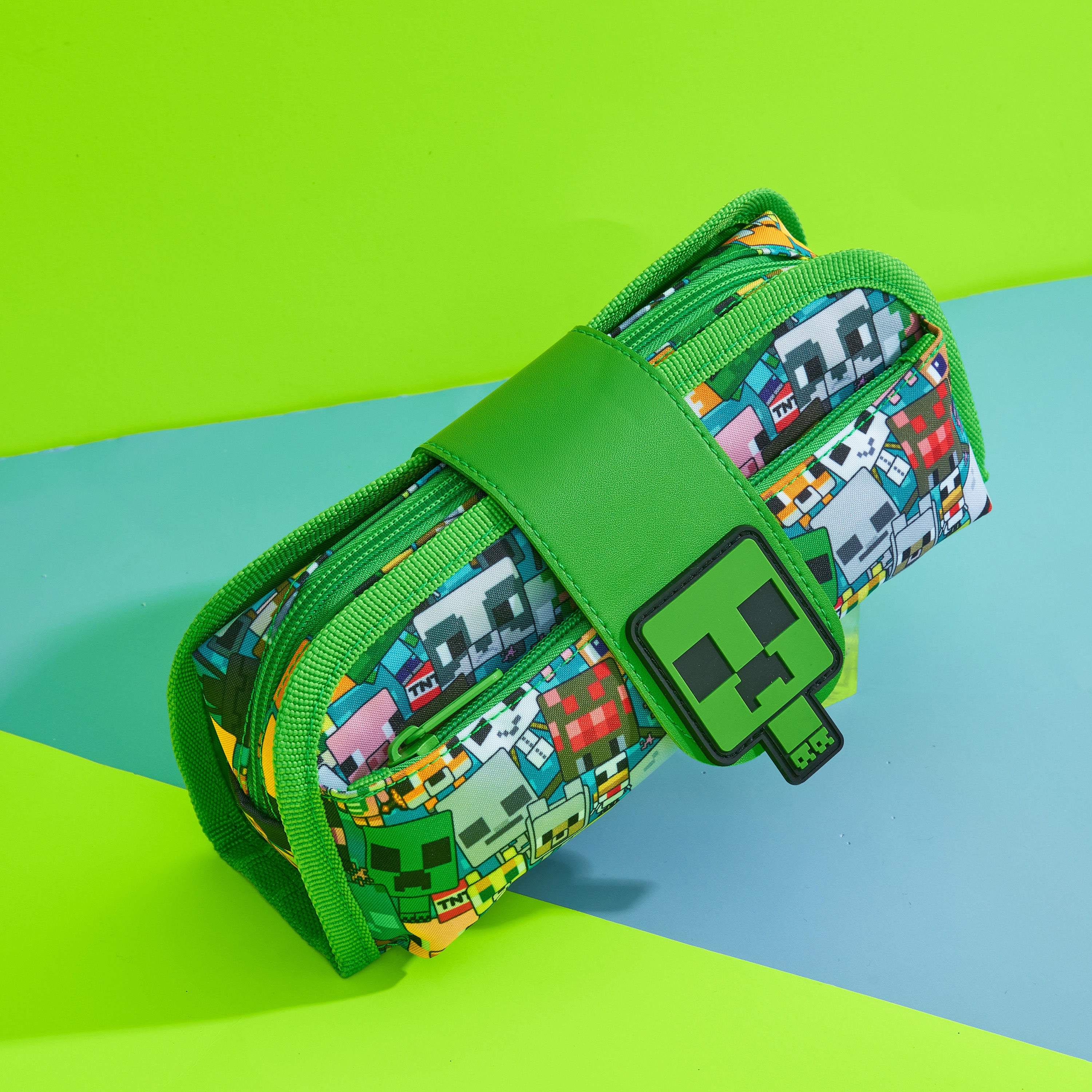 Minecraft Pencil Case for Boys and Girls, Kids Gamer School Supplies Multi Compartments with Detachable Zippered Pen Pouch - Get Trend