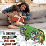 Minecraft Pencil Case for Boys and Girls, Kids Gamer School Supplies Multi Compartments with Detachable Zippered Pen Pouch - Get Trend