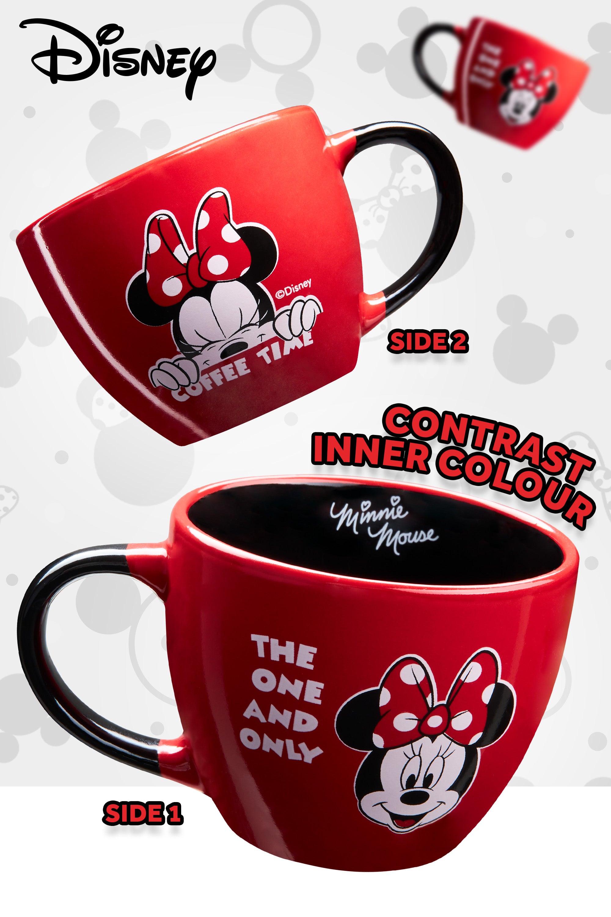 Disney Cup and Socks Gift Set Mickey Minnie Gifts for Women, Red - Minnie - Get Trend