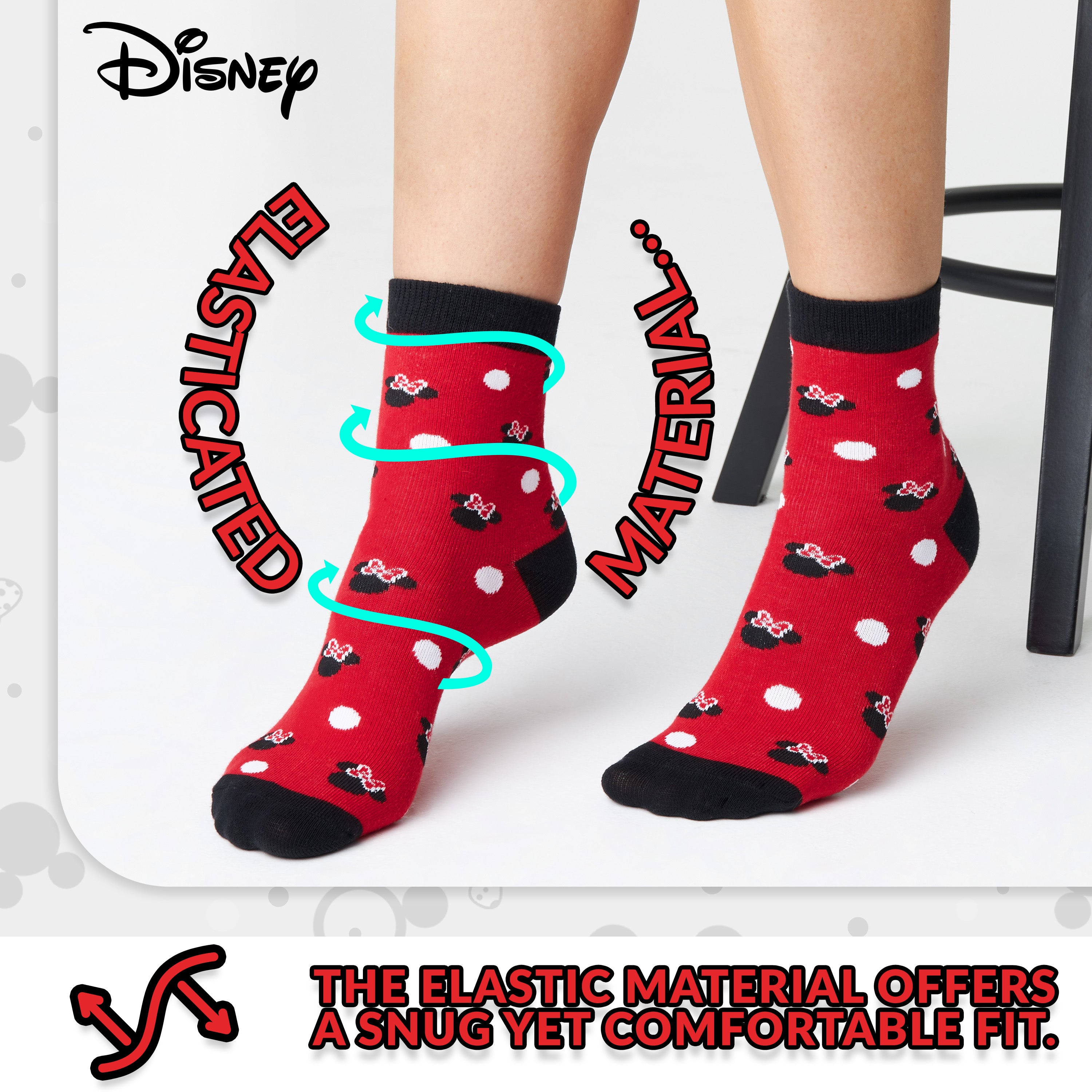 Disney Cup and Socks Gift Set Mickey Minnie Gifts for Women, Red - Minnie - Get Trend