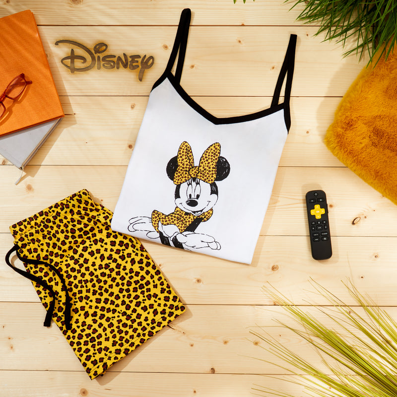 Disney Minnie Mouse Ladies Pyjamas, Short PJs Nightwear, Cosy Women’s Loungewear - Get Trend