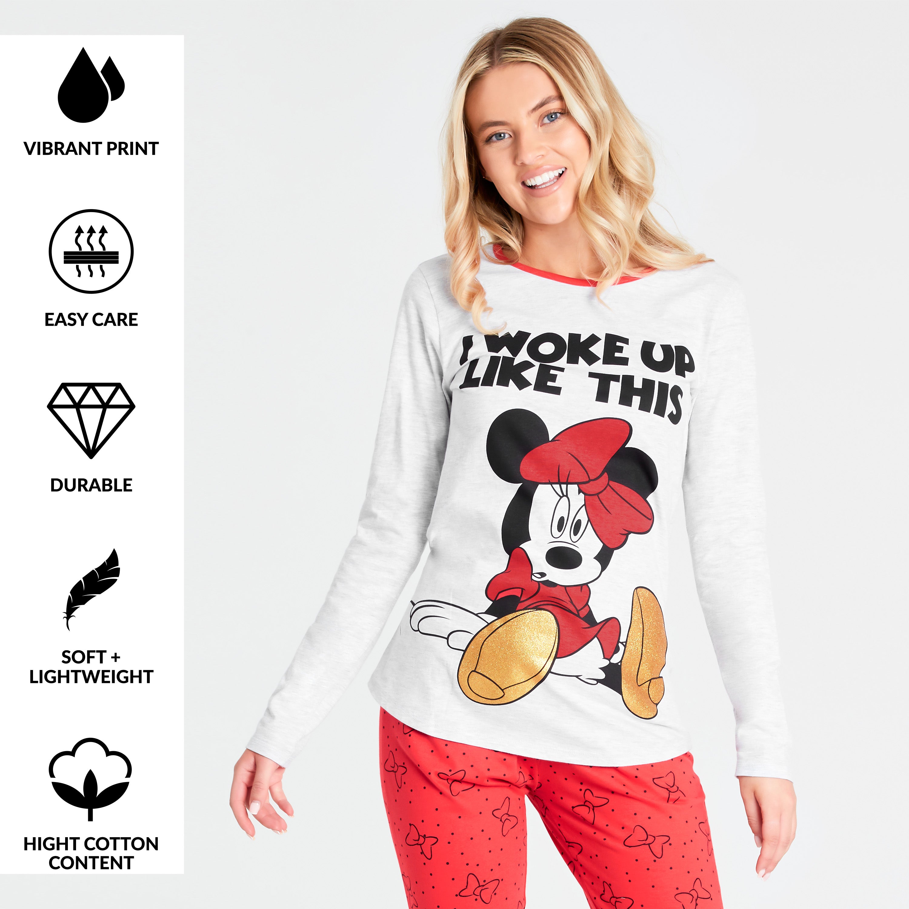 Disney Ladies Pyjamas - Minnie Mouse Pyjamas for Women - Get Trend