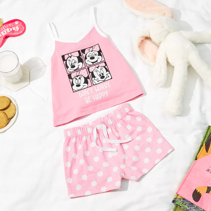 Disney Girls Pyjamas - Girls Short PJs - Minnie Mouse - Get Trend