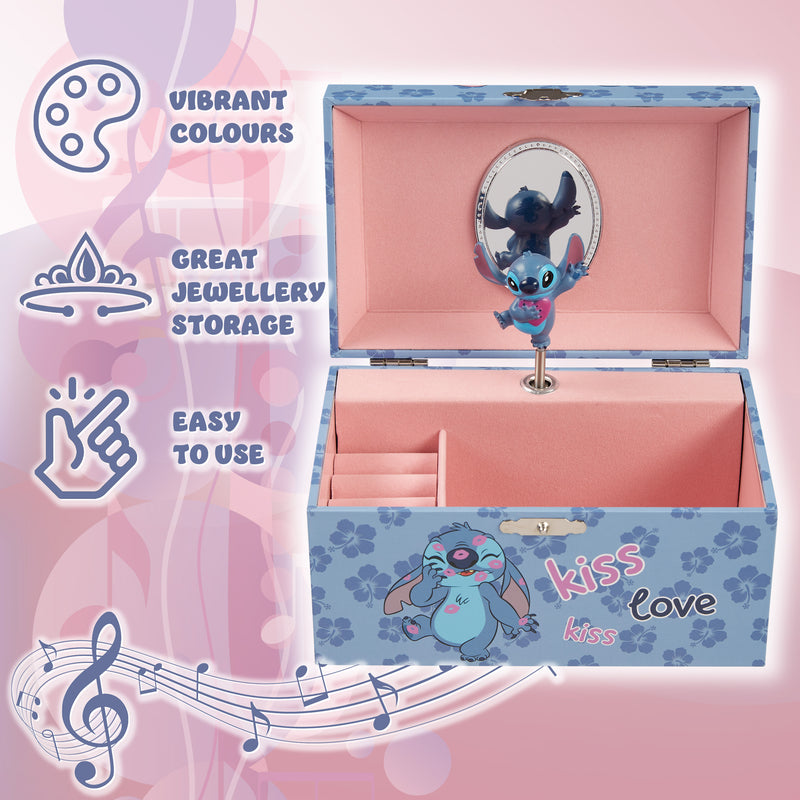 Disney Lilo and Stitch Metallic Zip Around Travel Jewelry Box