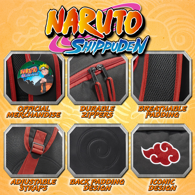 Naruto Backpack - Akatsuki Anime School Bag