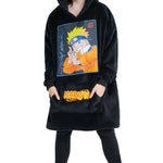 Naruto Oversized Hoodie Blanket for Kids, Anime Hoodie for Boys (Black) - Get Trend