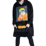 Naruto Oversized Hoodie Blanket for Kids, Anime Hoodie for Boys (Black) - Get Trend