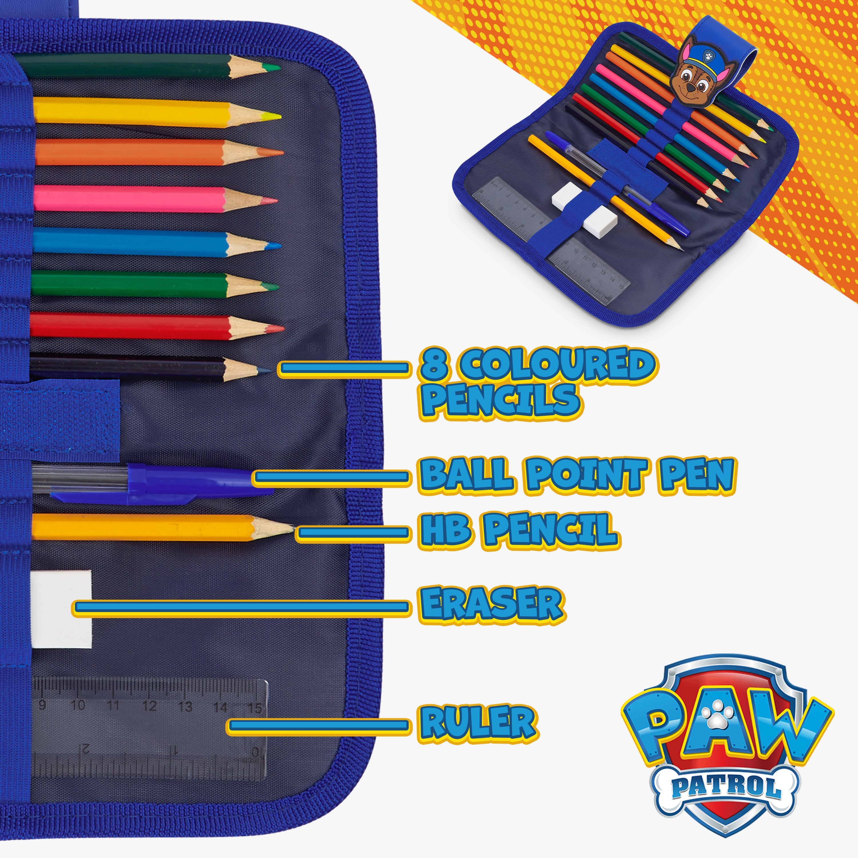 PAW PATROL Boys Pencil Case, Kids Pencil Case with Stationery - Get Trend