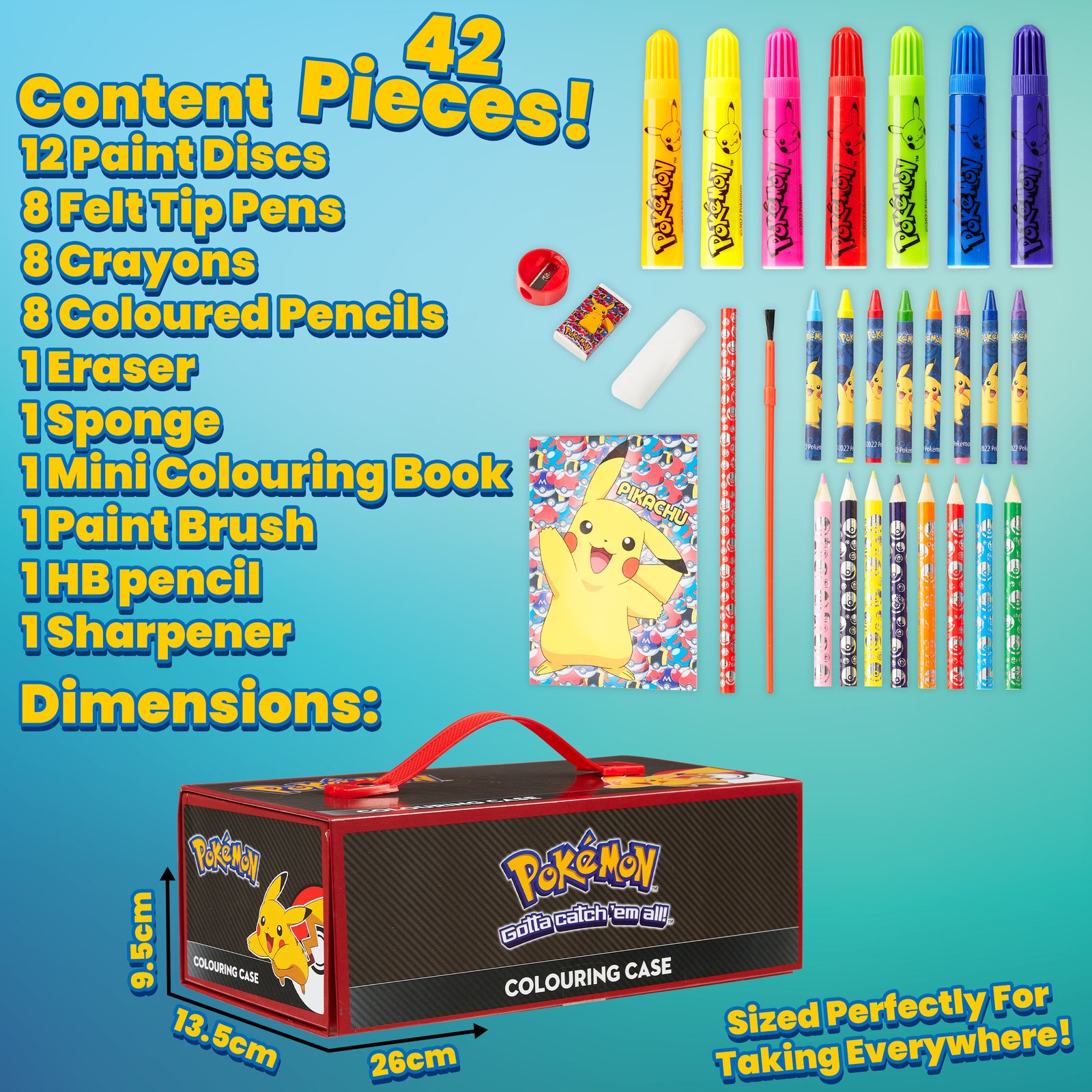 Pokemon Art Set, Colouring Sets for Children, Over 40 Art Supplies for ...