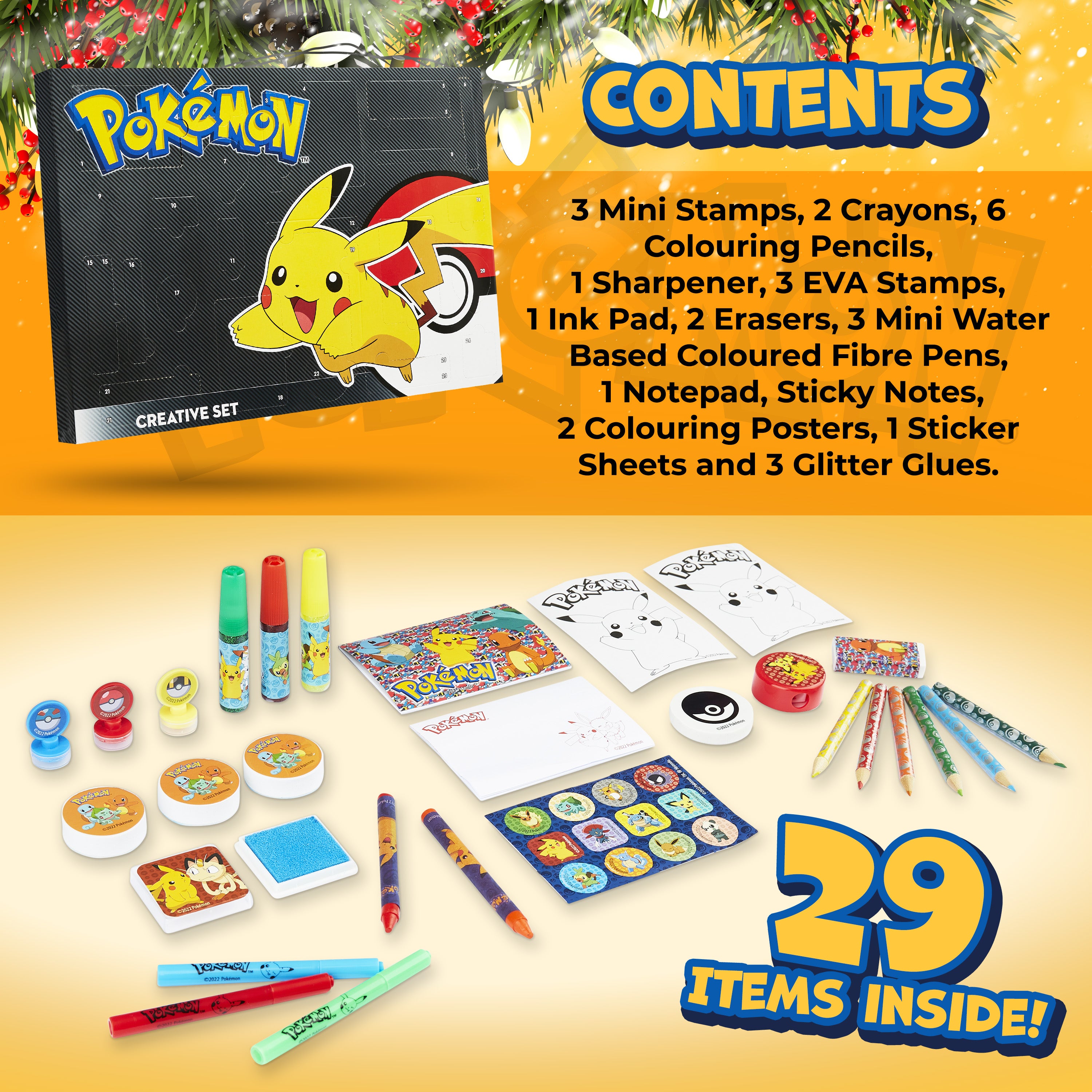 Pokemon Advent Calendar Kids Stationery Christmas Countdown Calendar for Boys - Get Trend