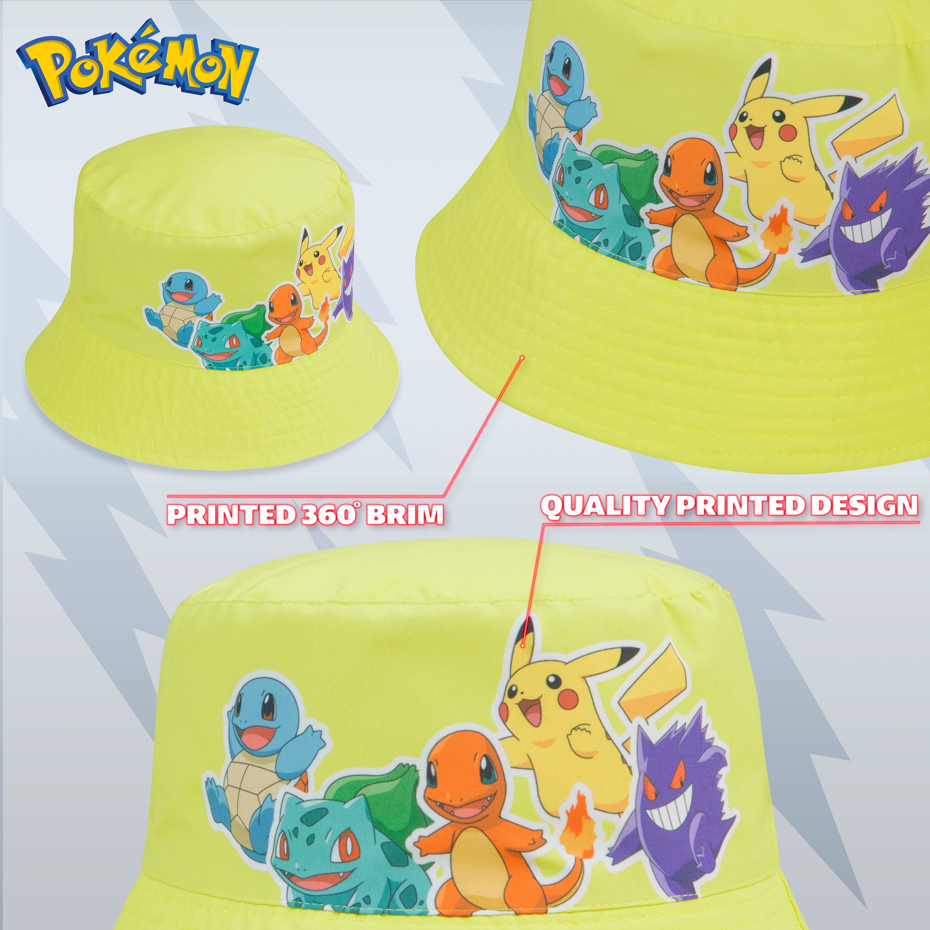 Pokemon Bucket Hat for Boys & Girls, Summer Accessories, Pokemon Gifts - Get Trend