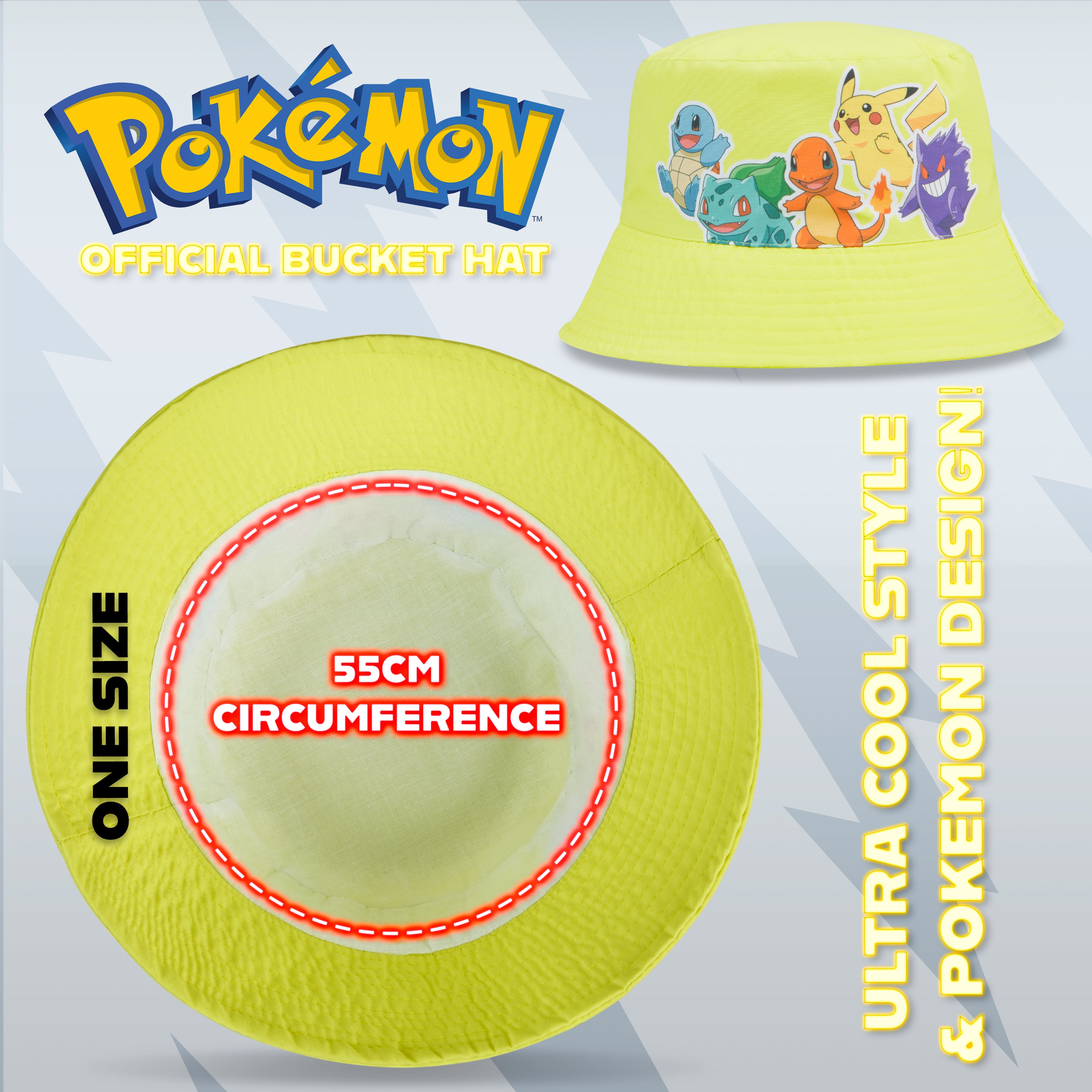 Pokemon Bucket Hat for Boys & Girls, Summer Accessories, Pokemon Gifts - Get Trend