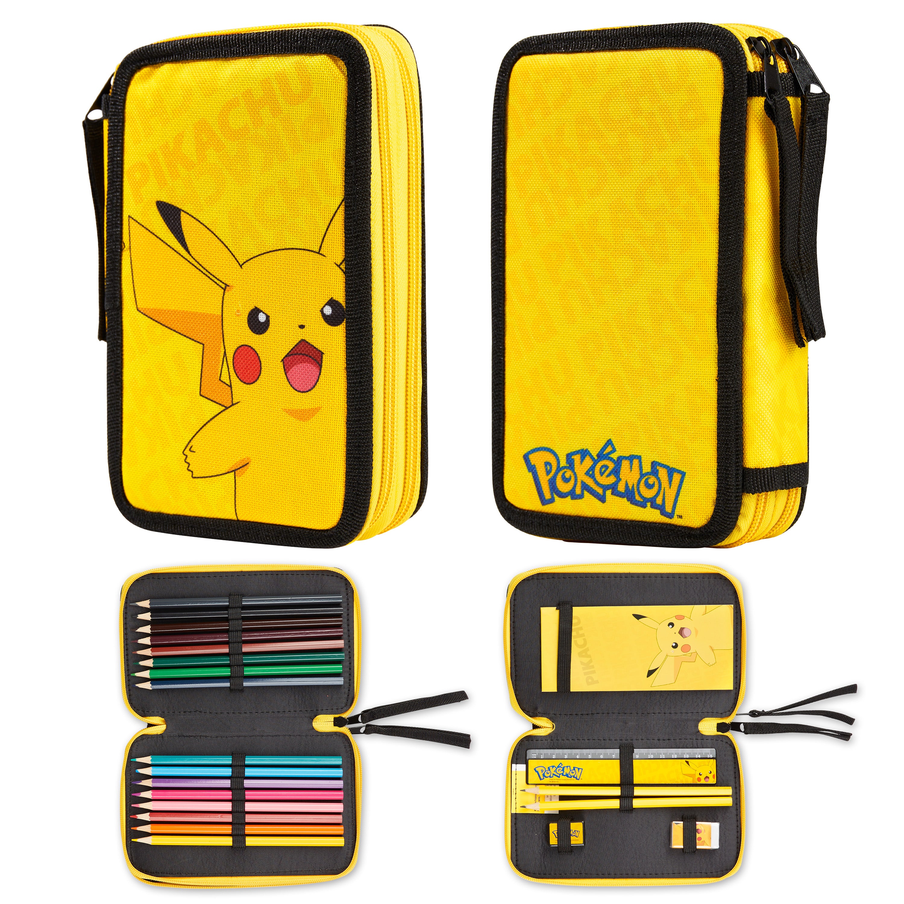 Pokemon Pencil Case for Boys - Pikachu Filled Pencil Case Stationery Set - Get Trend