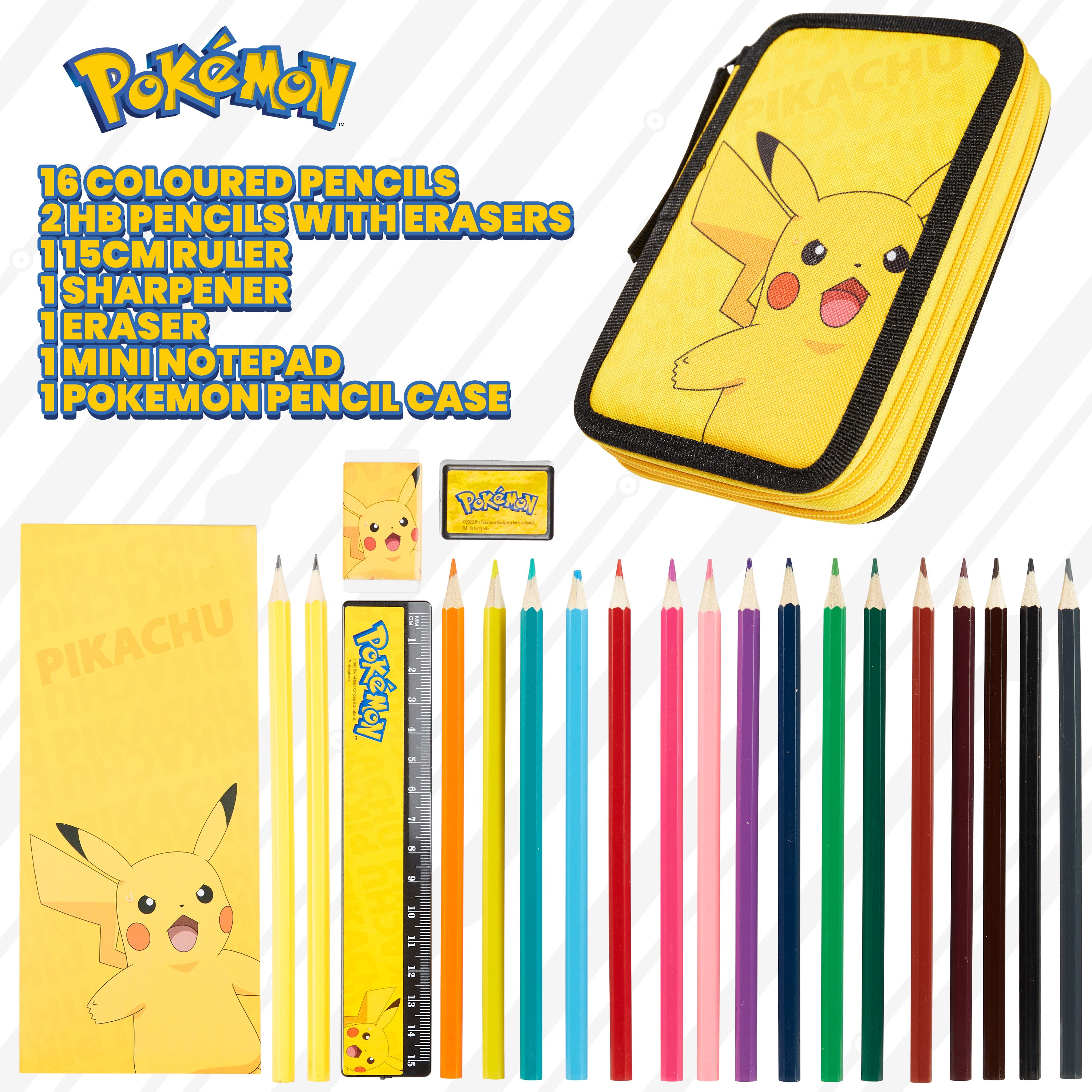Pokemon Pencil Case for Boys - Pikachu Filled Pencil Case Stationery Set - Get Trend