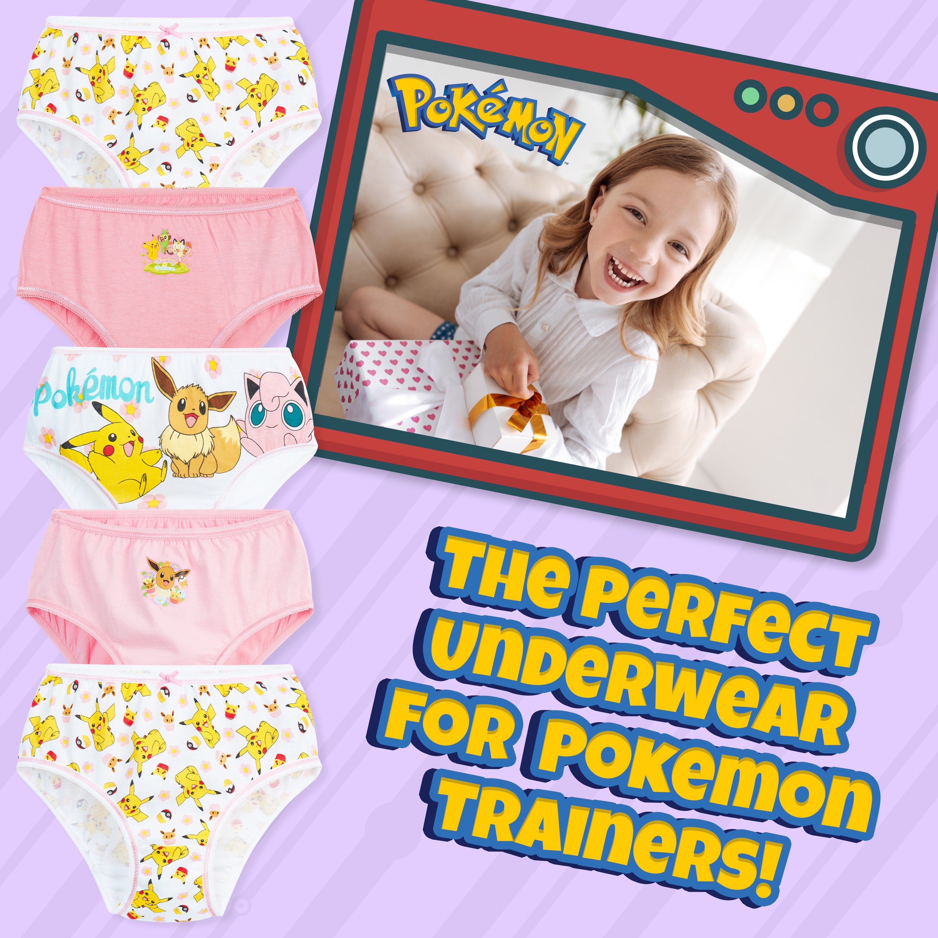 Pokemon Girls Knickers - Pack of 5 Underwear for Girls and Teens - Get Trend