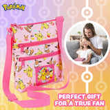 Pokemon Cross Body Bag for Girls Pikachu Eevee - Pink Shoulder Bag - Get Trend