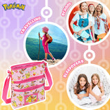 Pokemon Cross Body Bag for Girls Pikachu Eevee - Pink Shoulder Bag - Get Trend