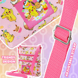 Pokemon Cross Body Bag for Girls Pikachu Eevee - Pink Shoulder Bag - Get Trend