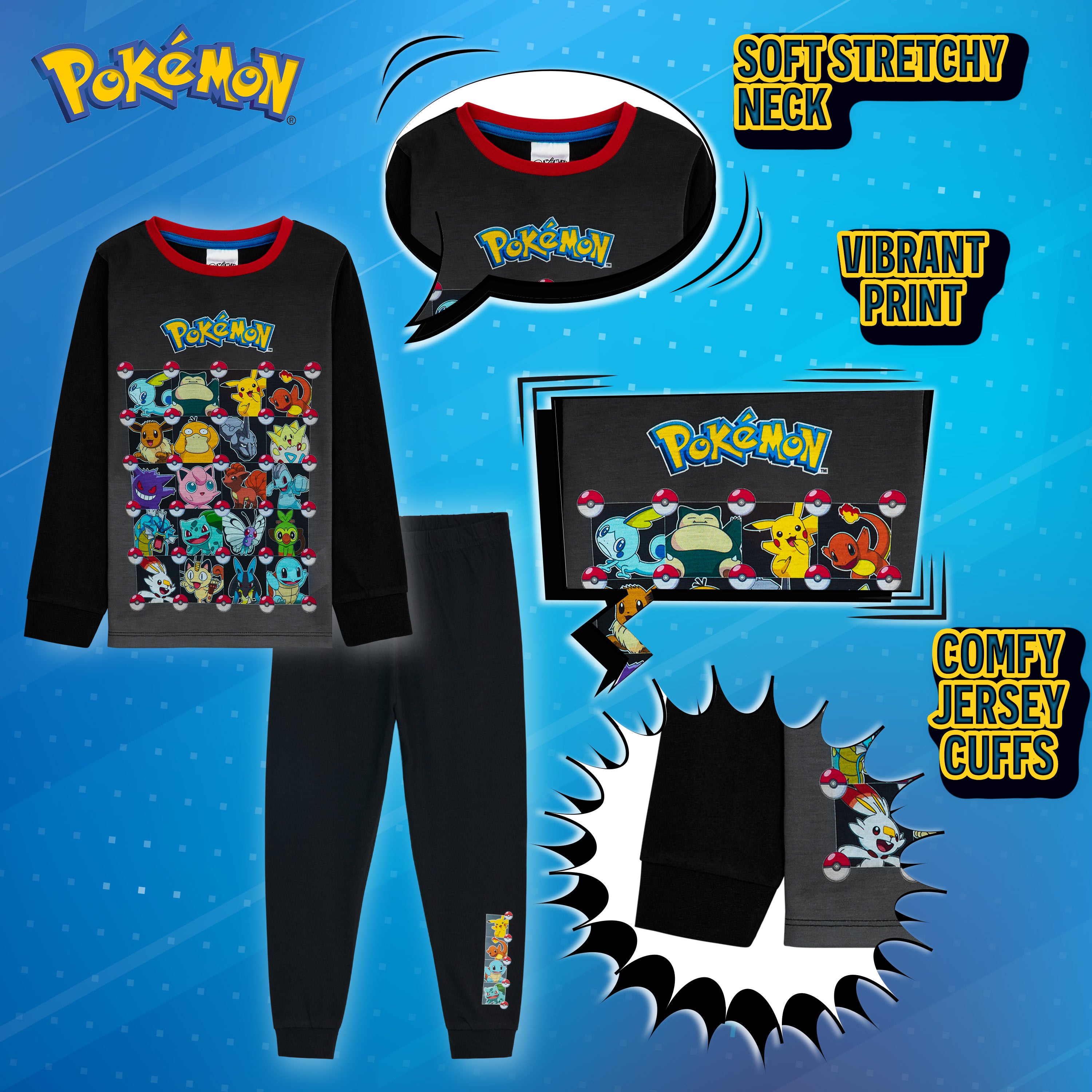 Pokemon Pyjamas for kids - Pikachu Boys Pyjamas Set - Get Trend