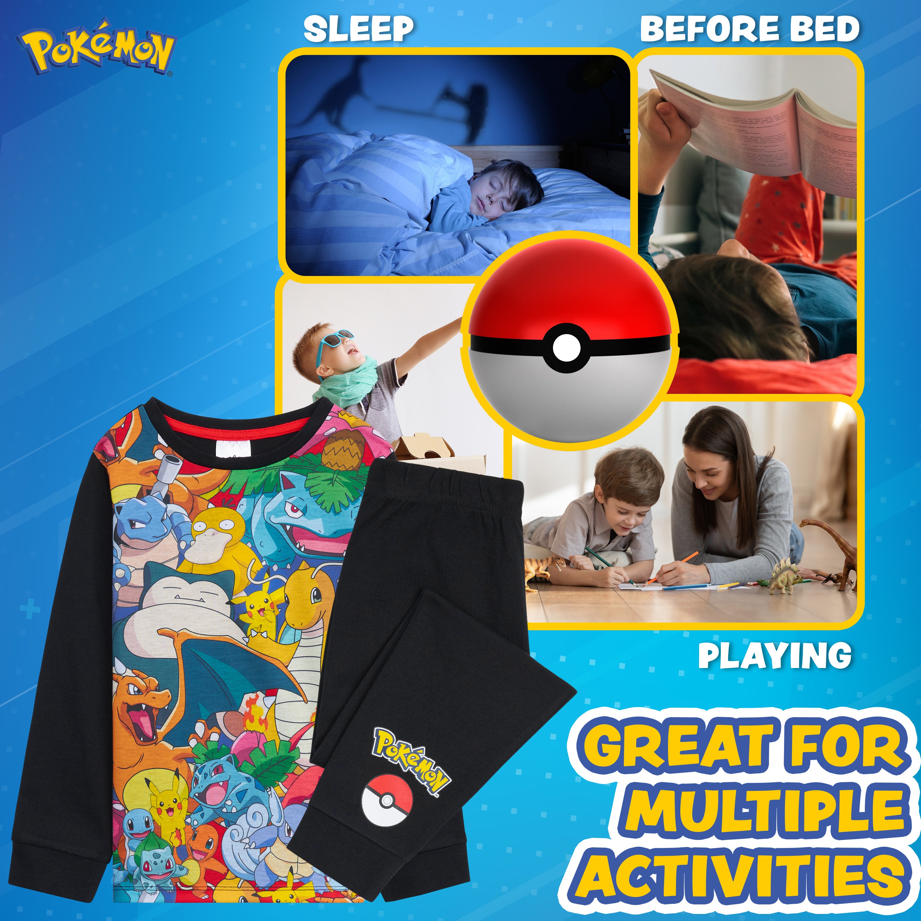 Pokemon Pyjamas for Kids, Pikachu Boys Pyjamas Set, Pokemon Gifts - Get Trend
