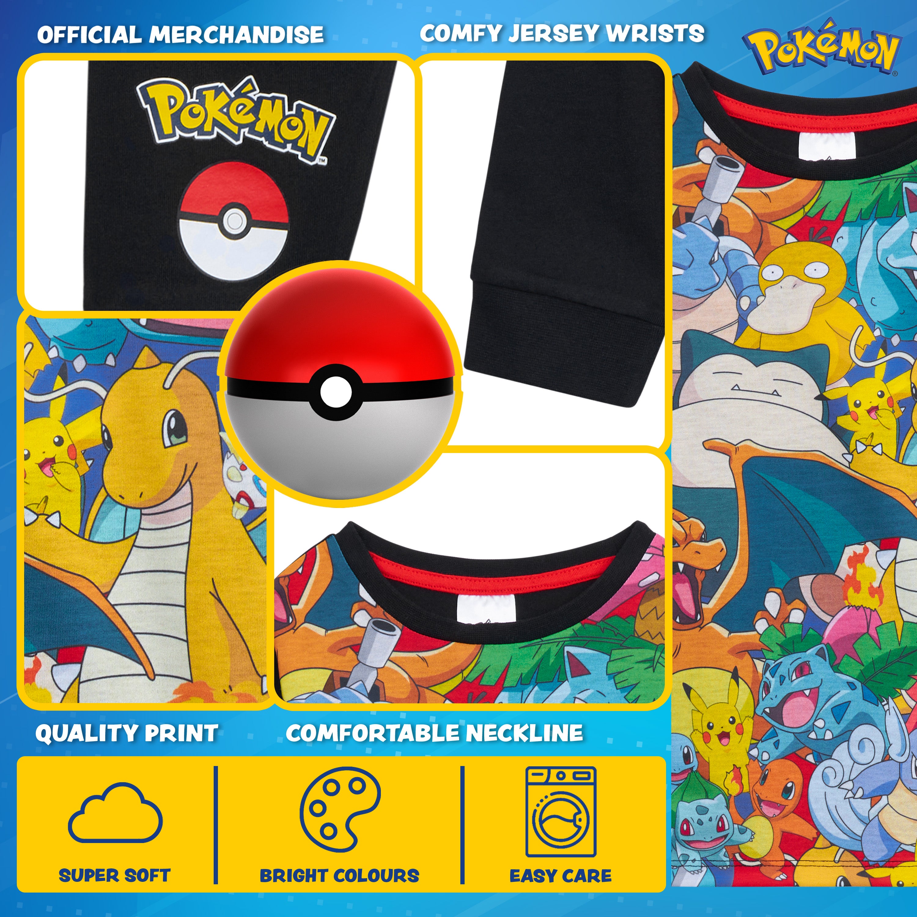 Pokemon Pyjamas for Kids, Pikachu Boys Pyjamas Set, Pokemon Gifts - Get Trend