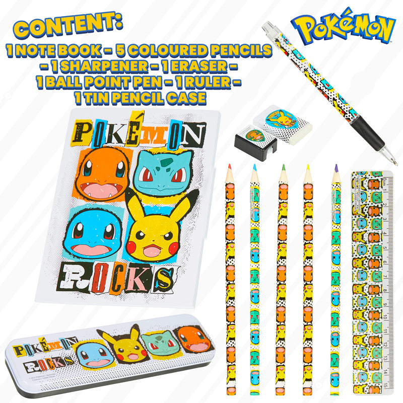 Pokemon Stationery Set, Pikachu Pencil Case, Kids School Supplies - Get Trend